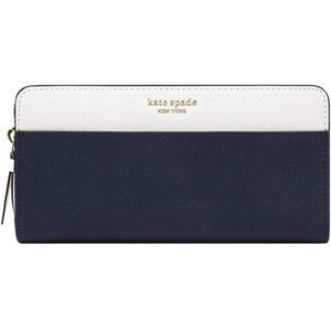 Kate Spade NY Leather Wallet in Navy/White